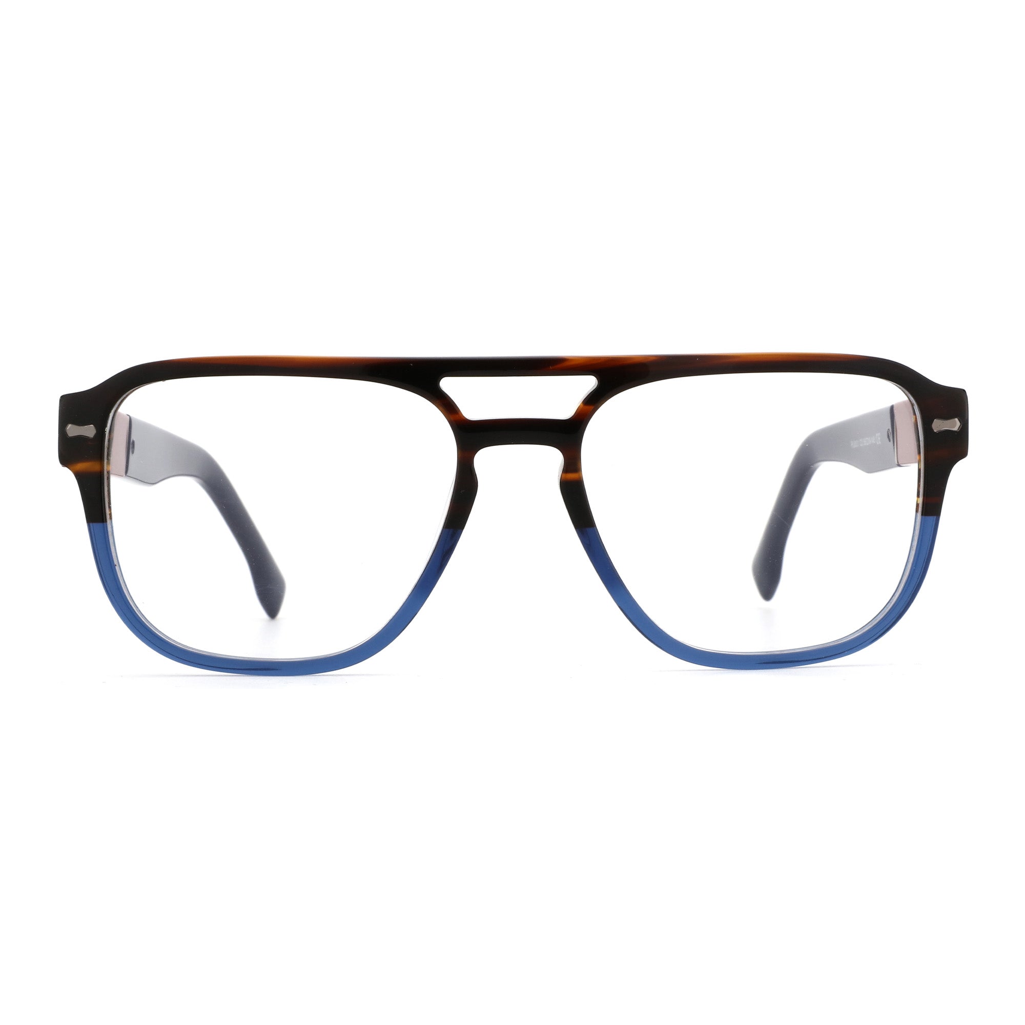 Zenottic Yves eyeglasses with tortoiseshell and blue gradient aviator acetate frame