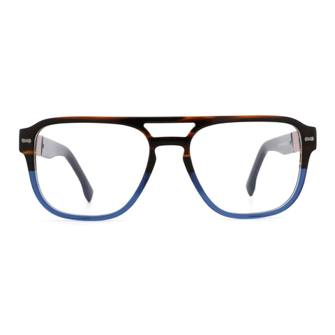 Zenottic Yves eyeglasses with tortoiseshell and blue gradient aviator acetate frame