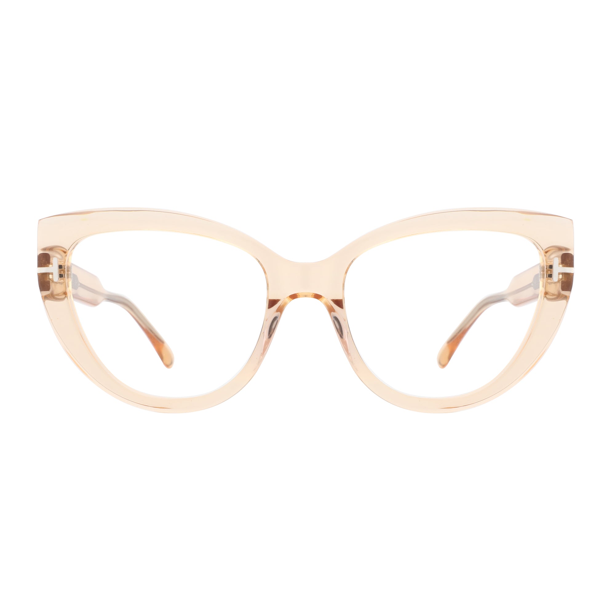 Zenottic Cloe cat-eye eyeglasses in transparent peach acetate frame