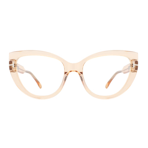 Zenottic Cloe cat-eye eyeglasses in transparent peach acetate frame