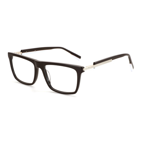 Zenottic Hermione black acetate eyeglasses with silver temple accents