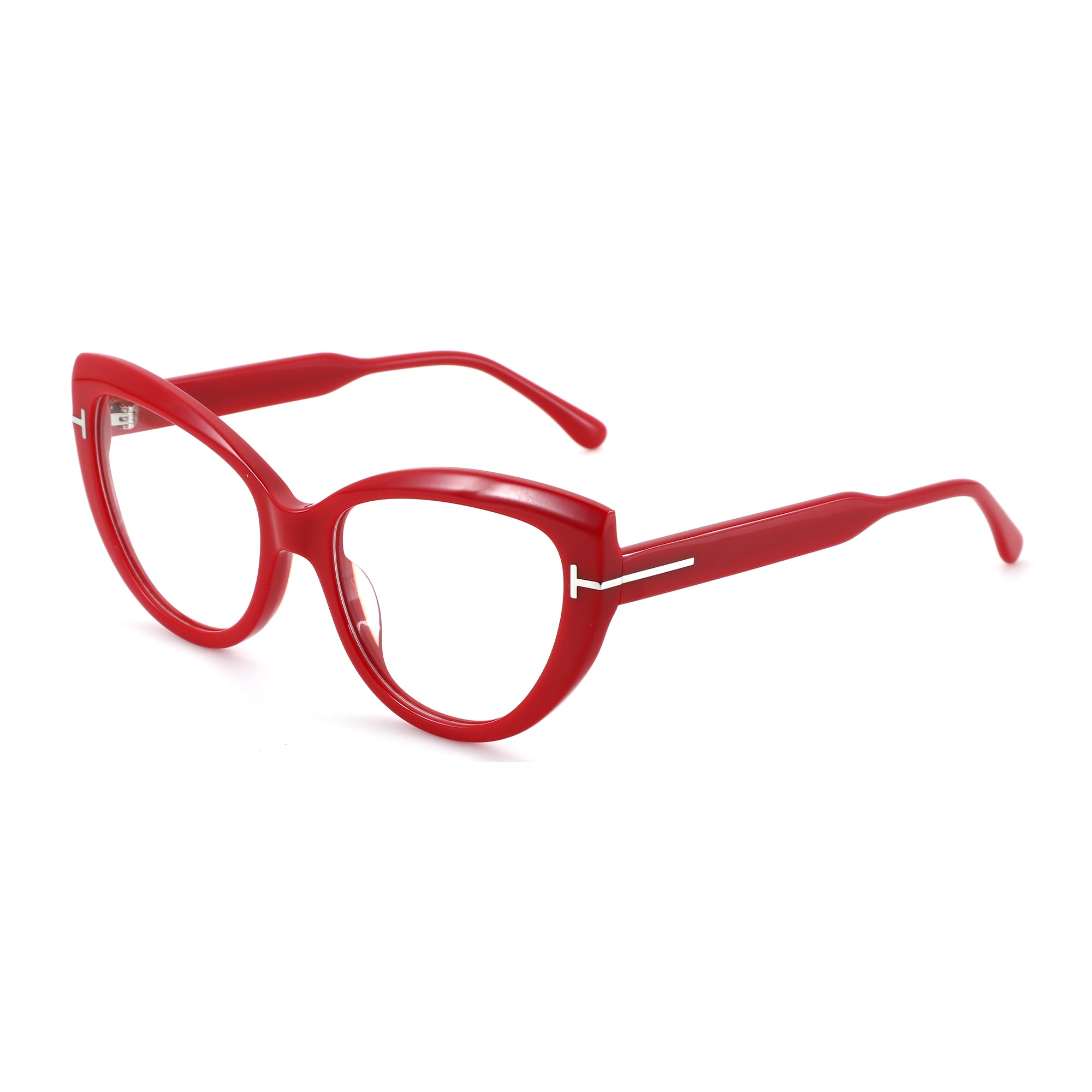 Zenottic Cloe red acetate cat eye eyeglasses, prescription ready, stylish womens glasses