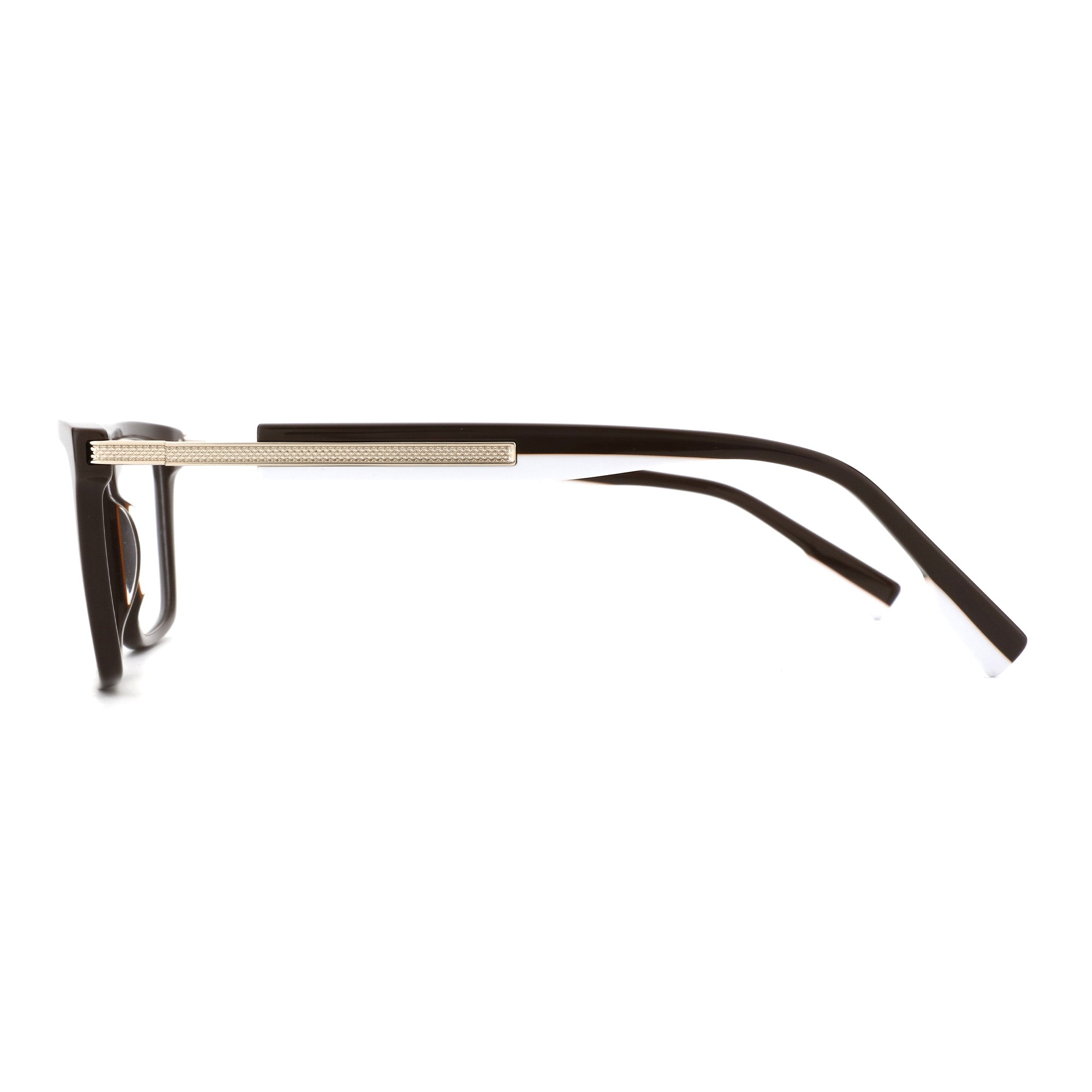Zenottic Hermione eyeglasses in black acetate with gold textured temple detail