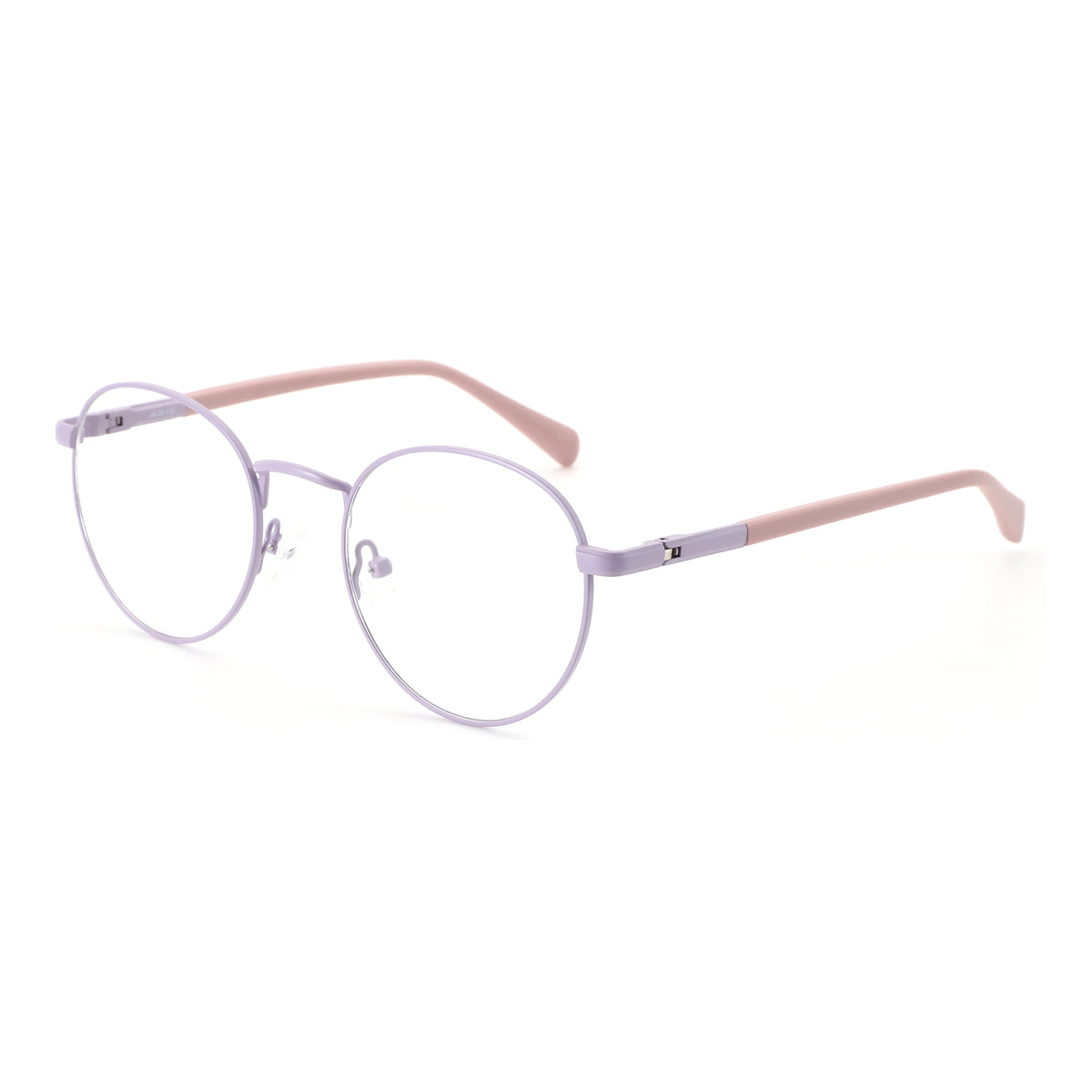 Zenottic Eyeglasses Sienna round lavender metal frames with pink temples