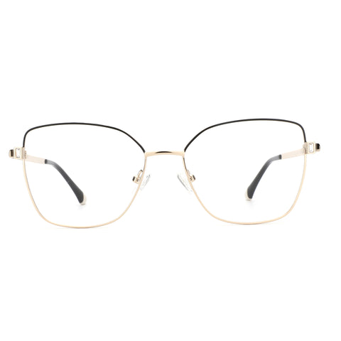 ZENOTTIC Isabella gold metal cat-eye eyeglasses with black temples