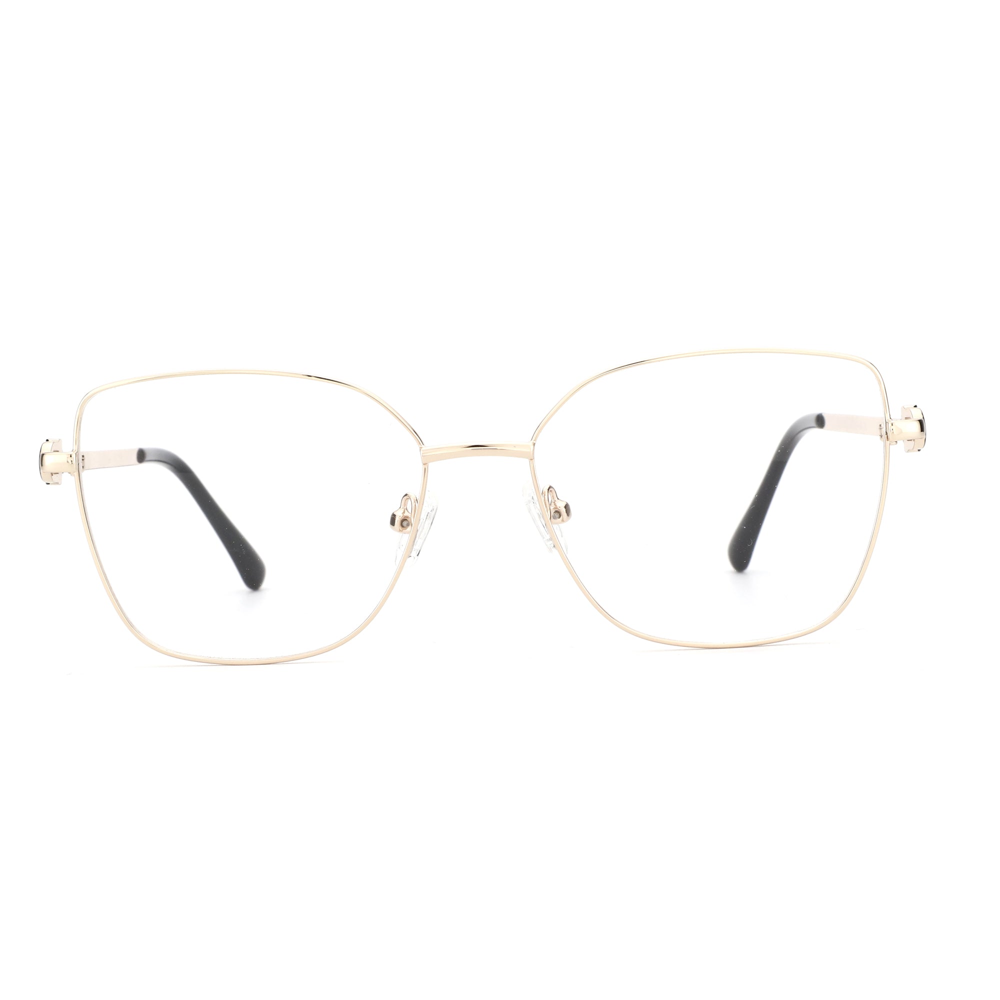 ZENOTTIC Angela gold metal cat eye eyeglasses with clear lenses