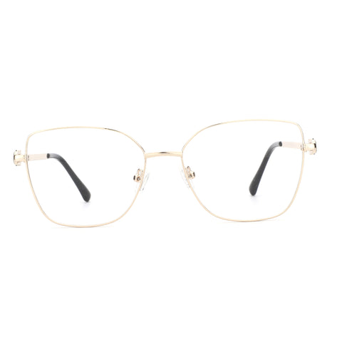 ZENOTTIC Angela gold metal cat eye eyeglasses with clear lenses
