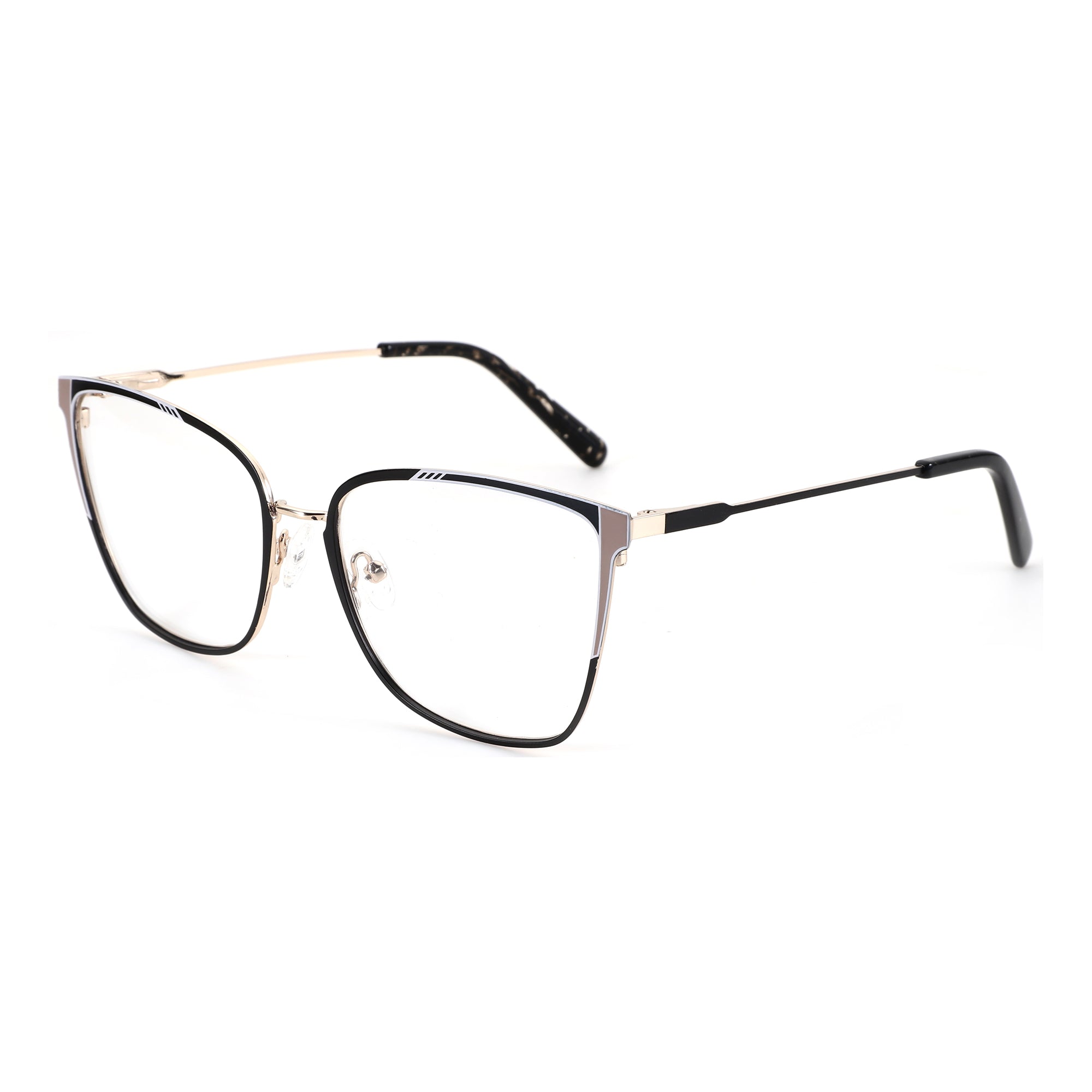 ZENOTTIC Veloma square metal eyeglasses with clear lenses and vintage style