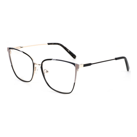 ZENOTTIC Veloma square metal eyeglasses with clear lenses and vintage style