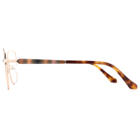 ZENOTTIC Andrea cat eye optical frames in rose gold with patterned & tortoiseshell temples.