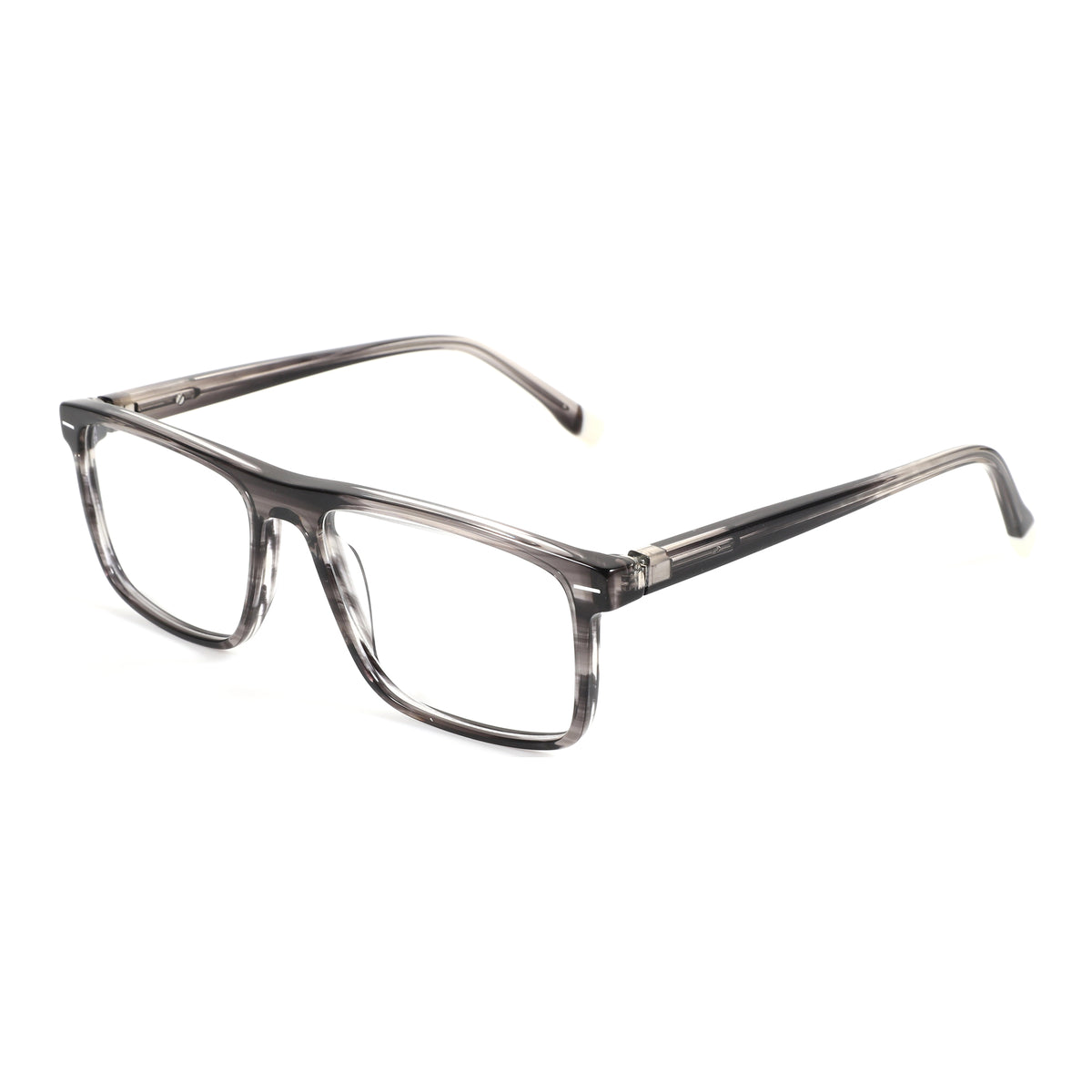 ZENOTTIC Marlon stylish square eyeglasses with grey marbled acetate frame.
