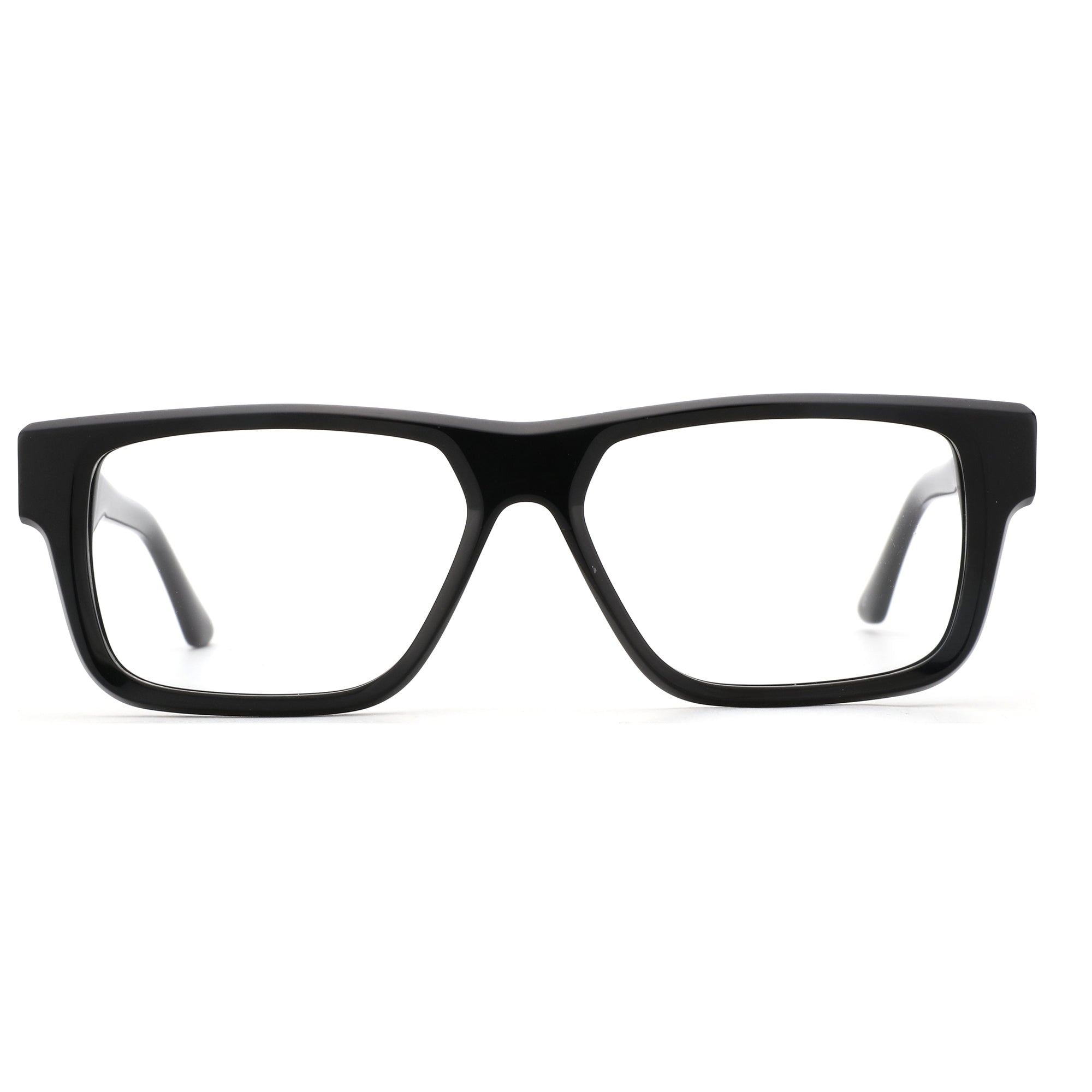 ZENOTTIC Marcus black acetate square fashion eyeglasses with clear lenses.