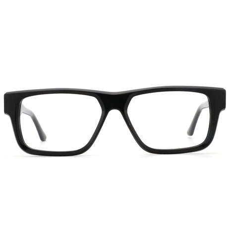 ZENOTTIC Marcus black acetate square fashion eyeglasses with clear lenses.