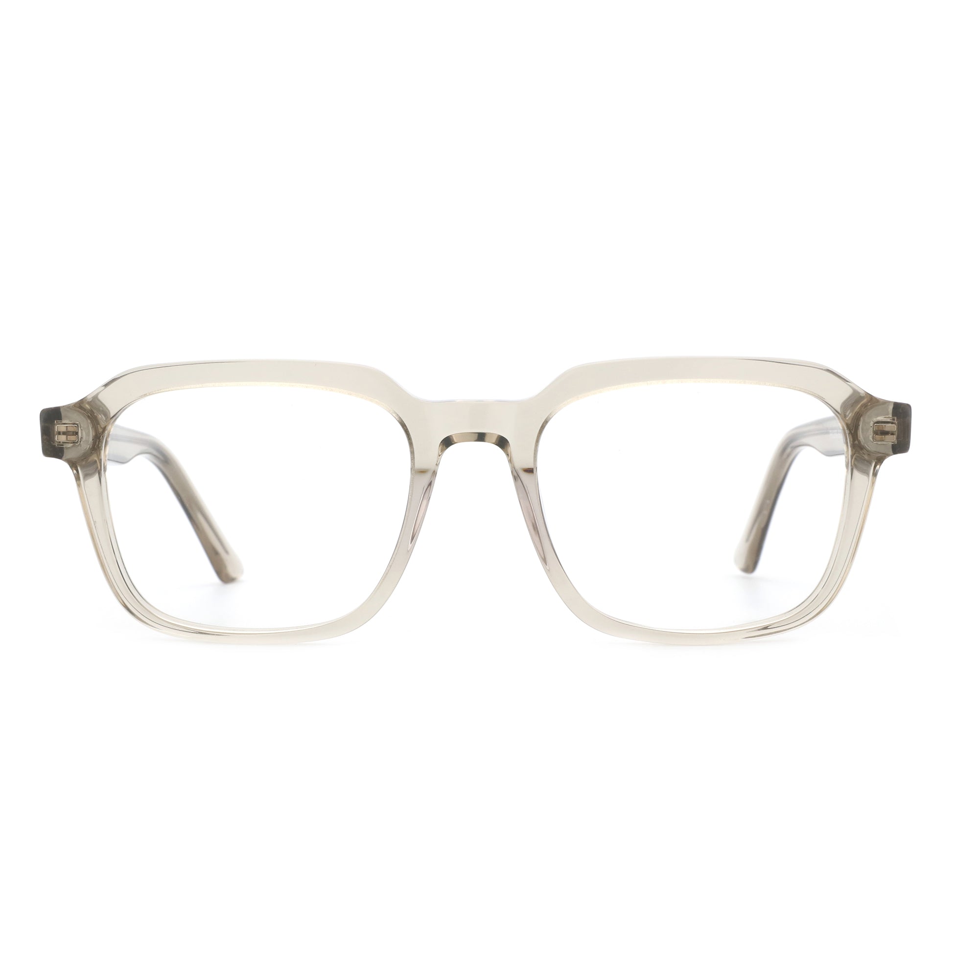 Zenottic Lyndon eyeglasses: square clear lens frames in translucent acetate