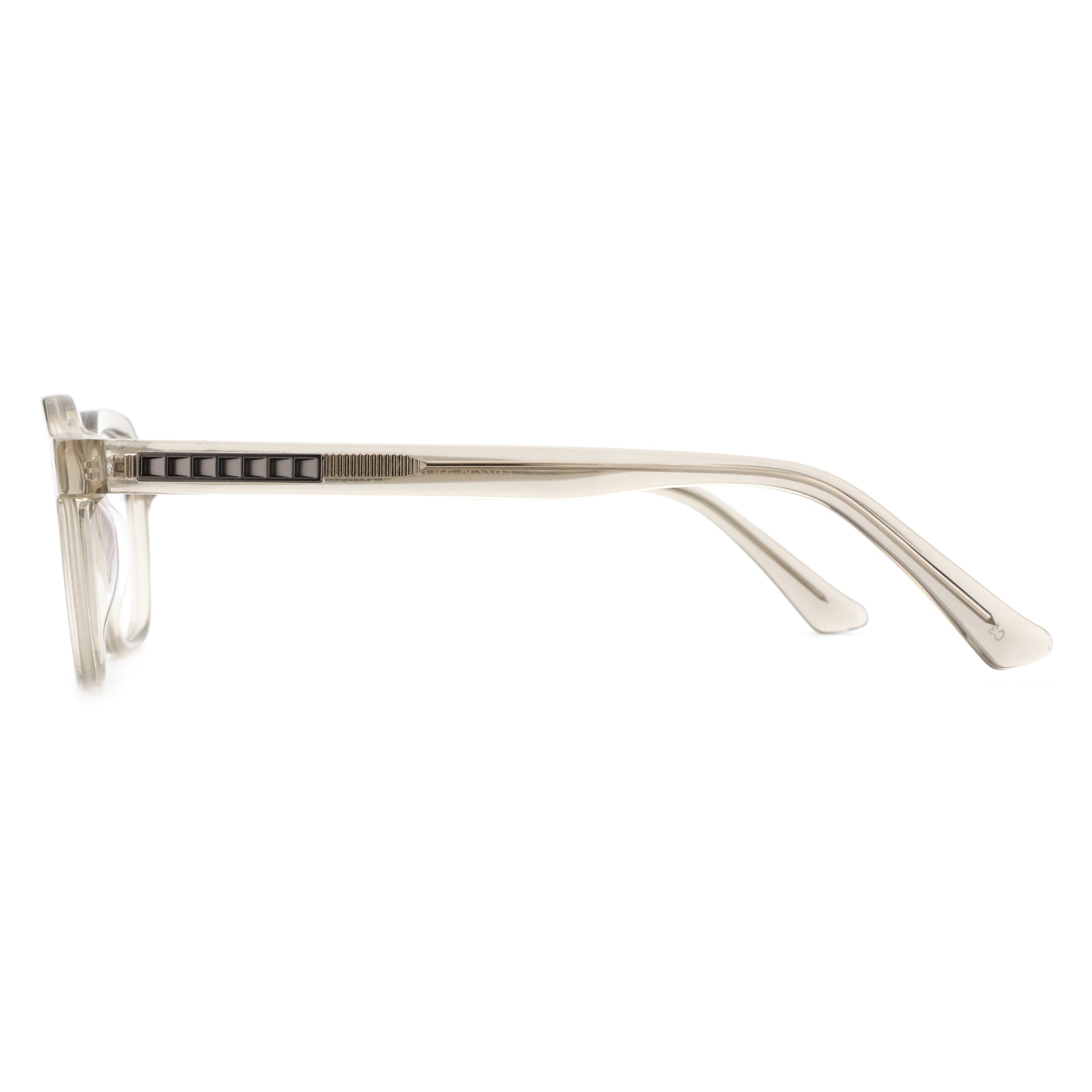 ZENOTTIC Lyndon clear acetate square glasses with black inlay temples.