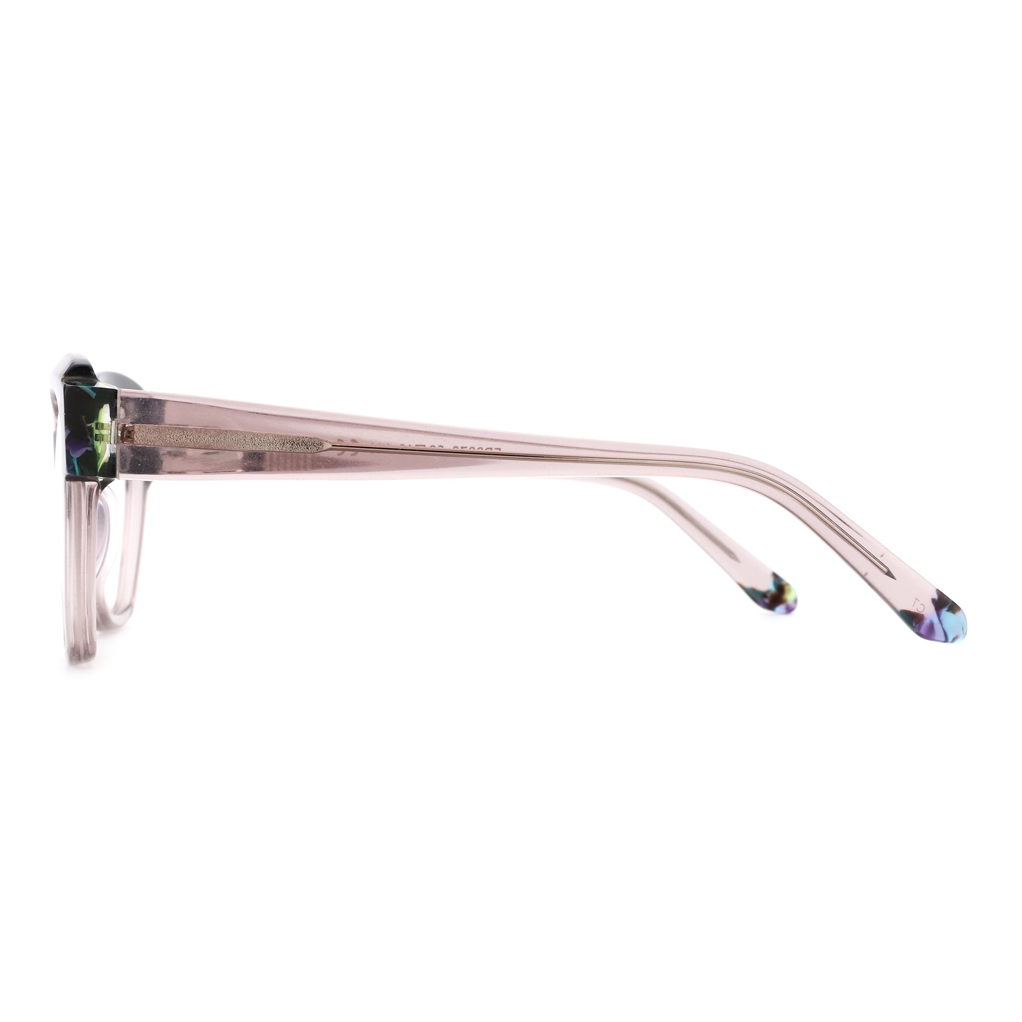 ZENOTTIC Janisa square acetate eyeglasses with marbled temple tips