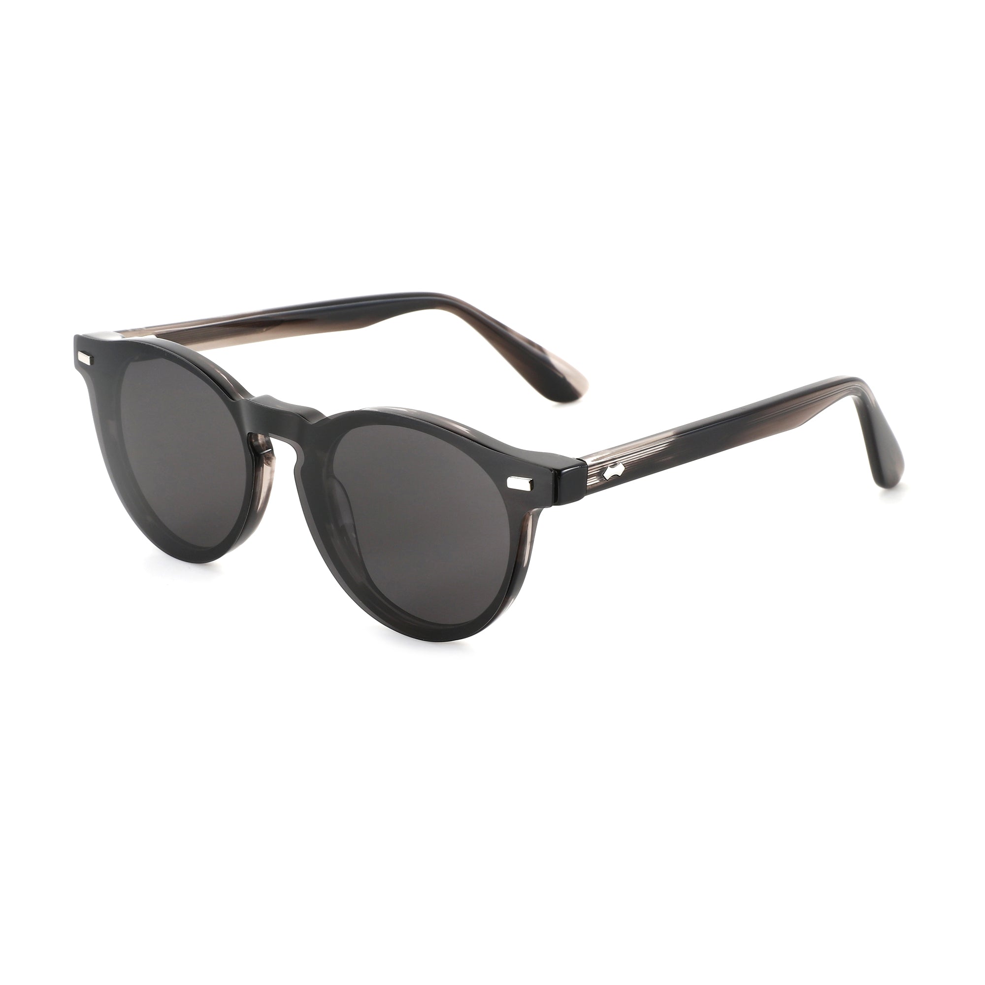 ZENOTTIC Cinta vintage round sunglasses: dark acetate frame, polarized lenses, UV400.