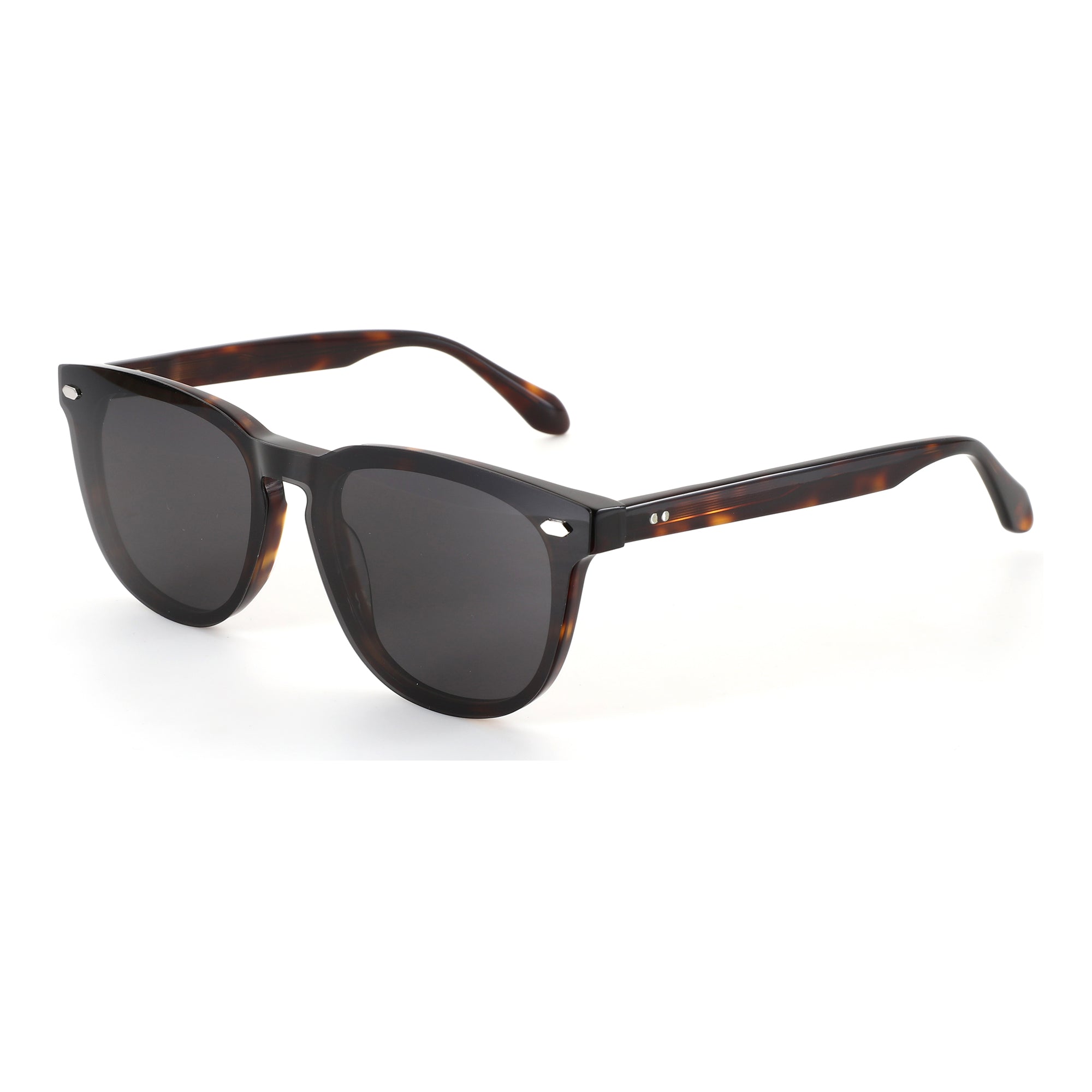 Zenottic Euphoria retro round sunglasses with tortoiseshell acetate frame and dark lenses.