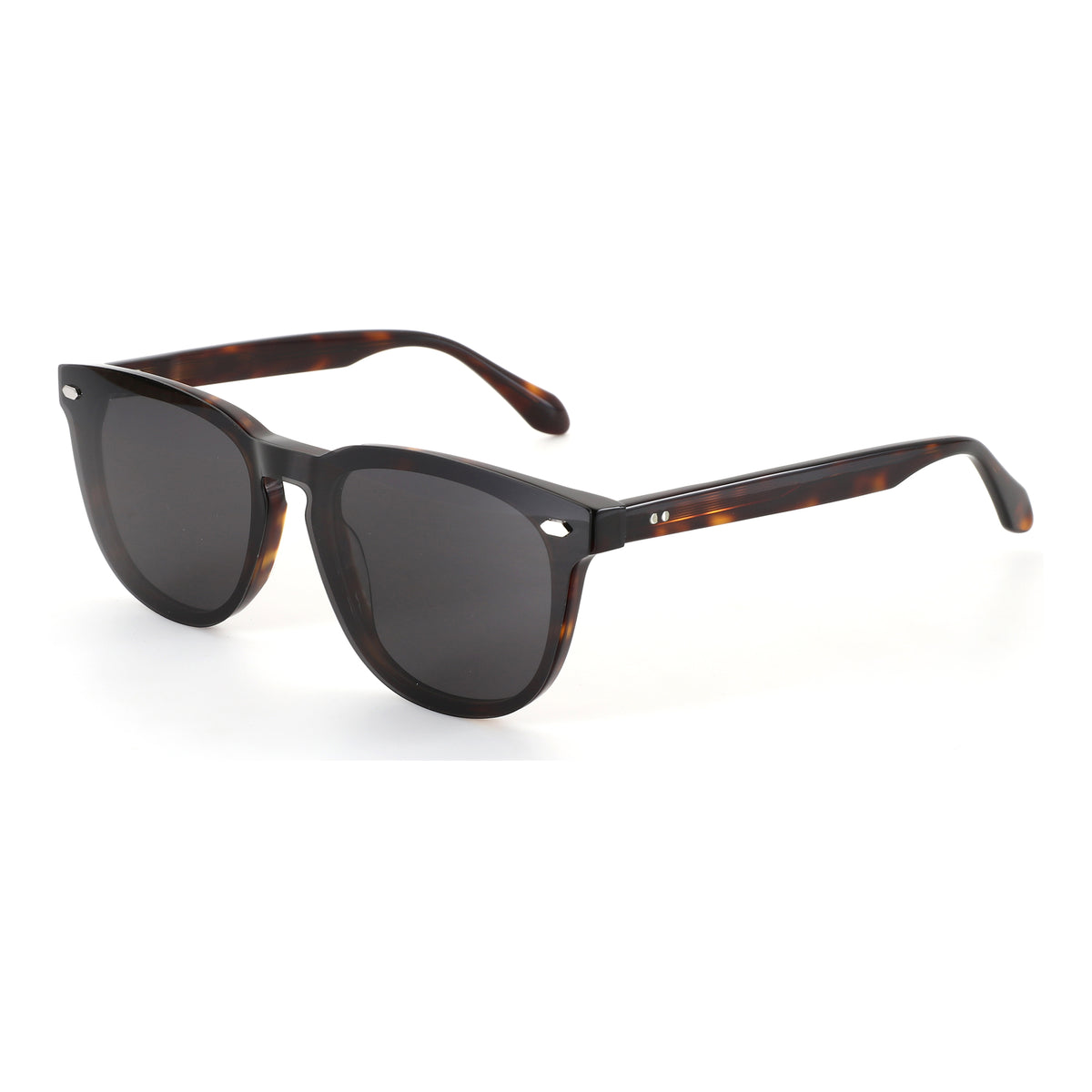 Zenottic Euphoria retro round sunglasses with tortoiseshell acetate frame and dark lenses.