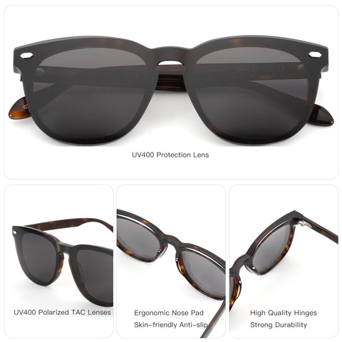ZENOTTIC Euphoria round retro sunglasses with acetate frame and UV400 polarized lenses.