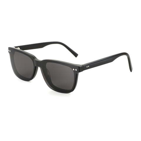 ZENOTTIC Palpitate black acetate square prescription sunglasses with UV protection.