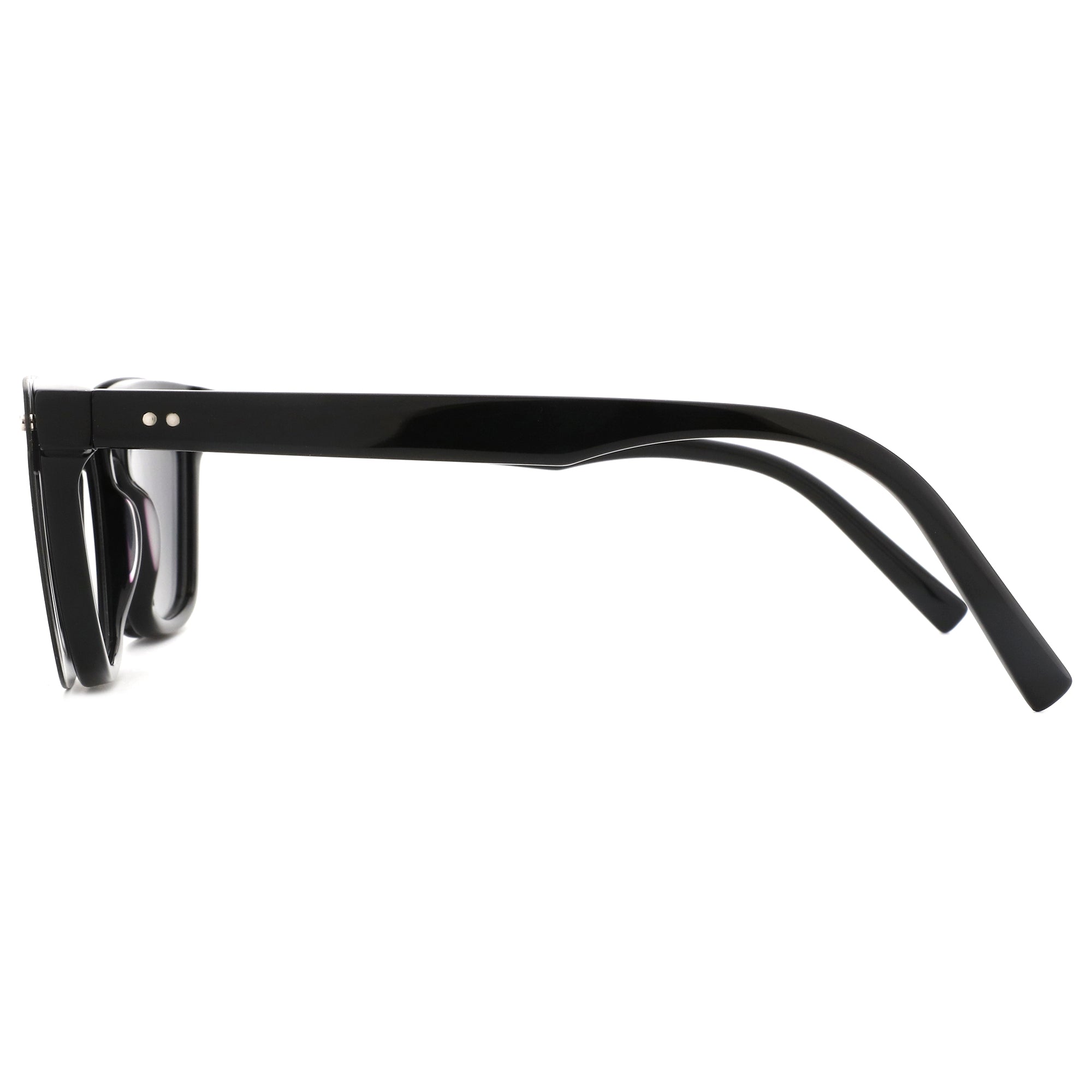ZENOTTIC black acetate square fashion sunglasses, women's style, side view