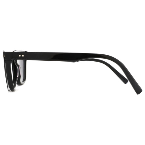 ZENOTTIC black acetate square fashion sunglasses, women's style, side view