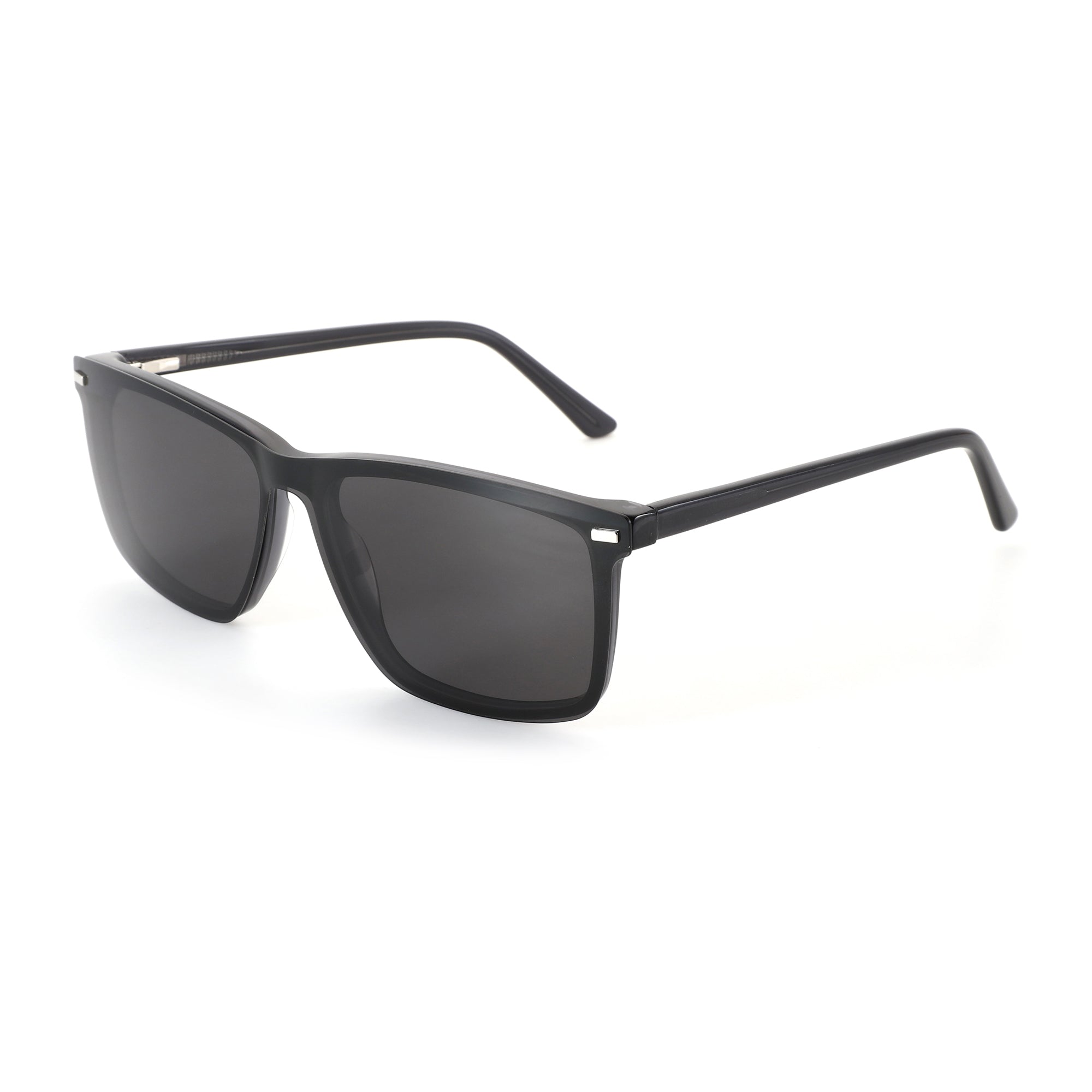 ZENOTTIC King black acetate square men's sunglasses with UV protection