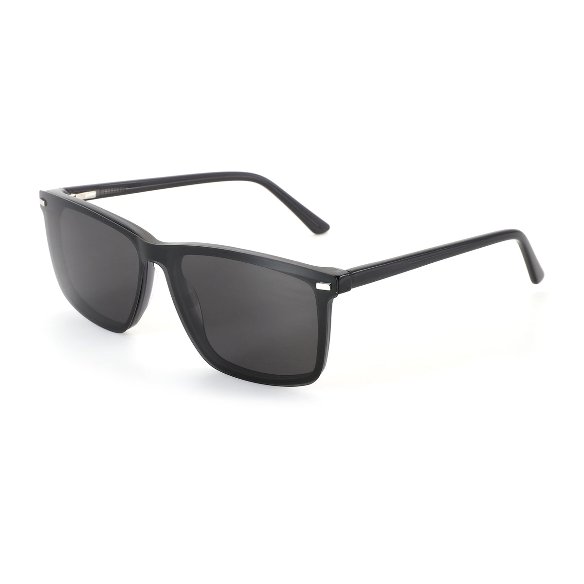 ZENOTTIC King black acetate square men's sunglasses with UV protection