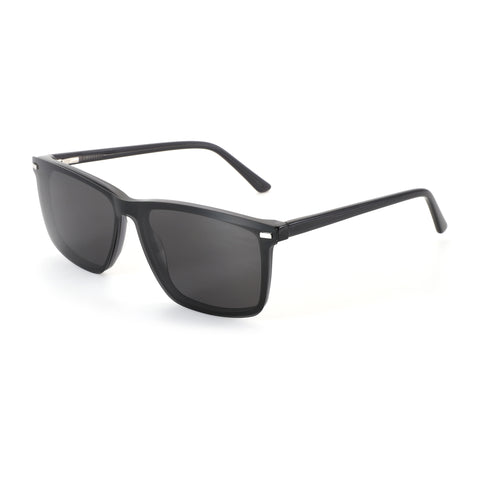 ZENOTTIC King black acetate square men's sunglasses with UV protection