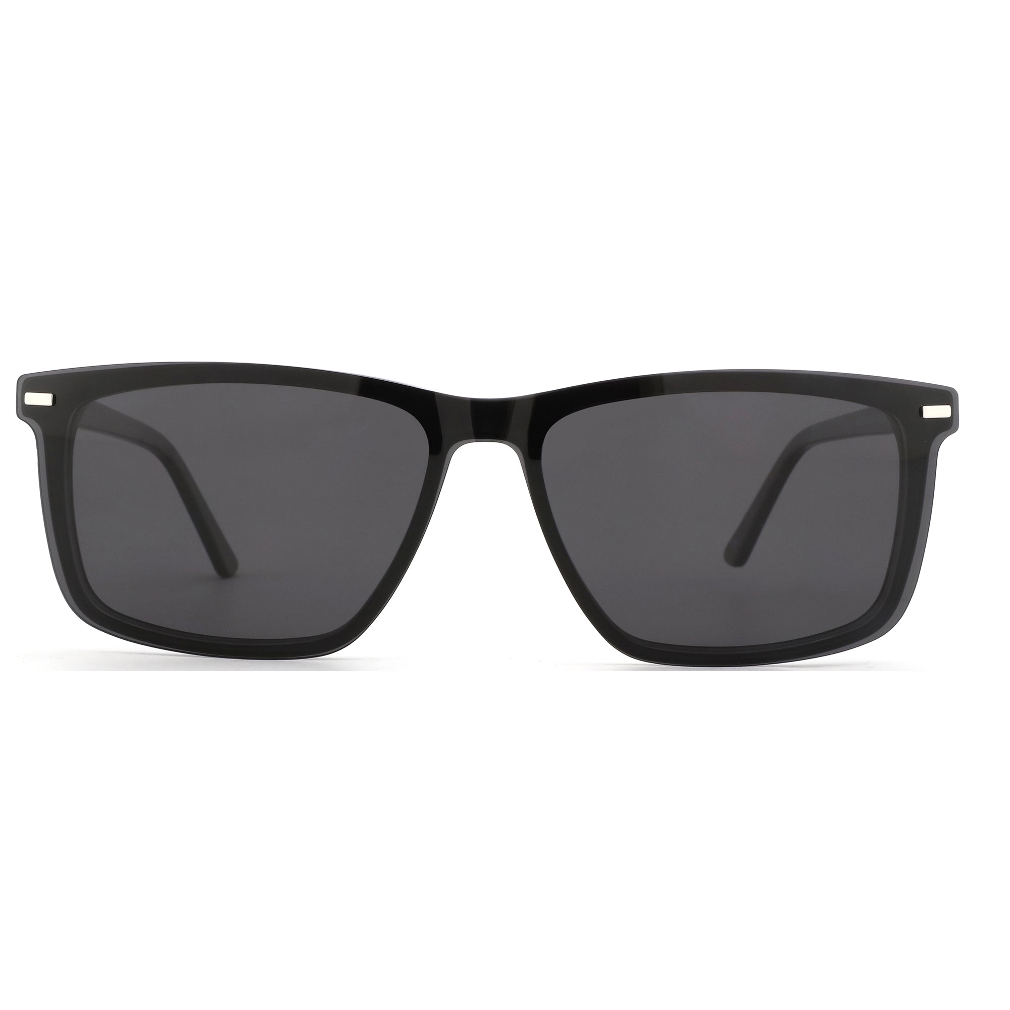 Zenottic King men's black acetate square sunglasses, dark tinted lenses.