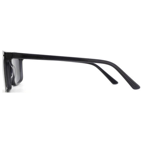 Zenottic King sunglasses: black acetate square frame, men's style, side view.