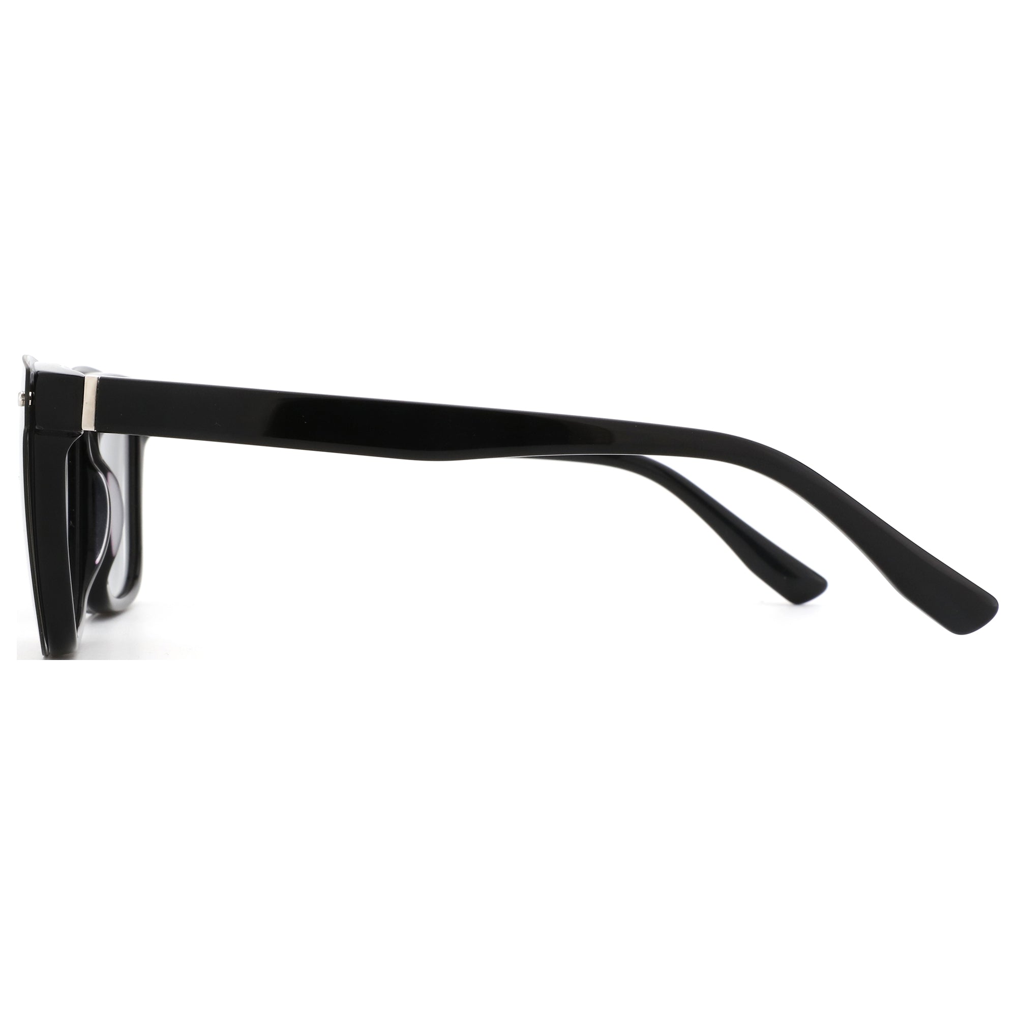 ZENOTTIC Justin men's black acetate sunglasses, square style, silver accent