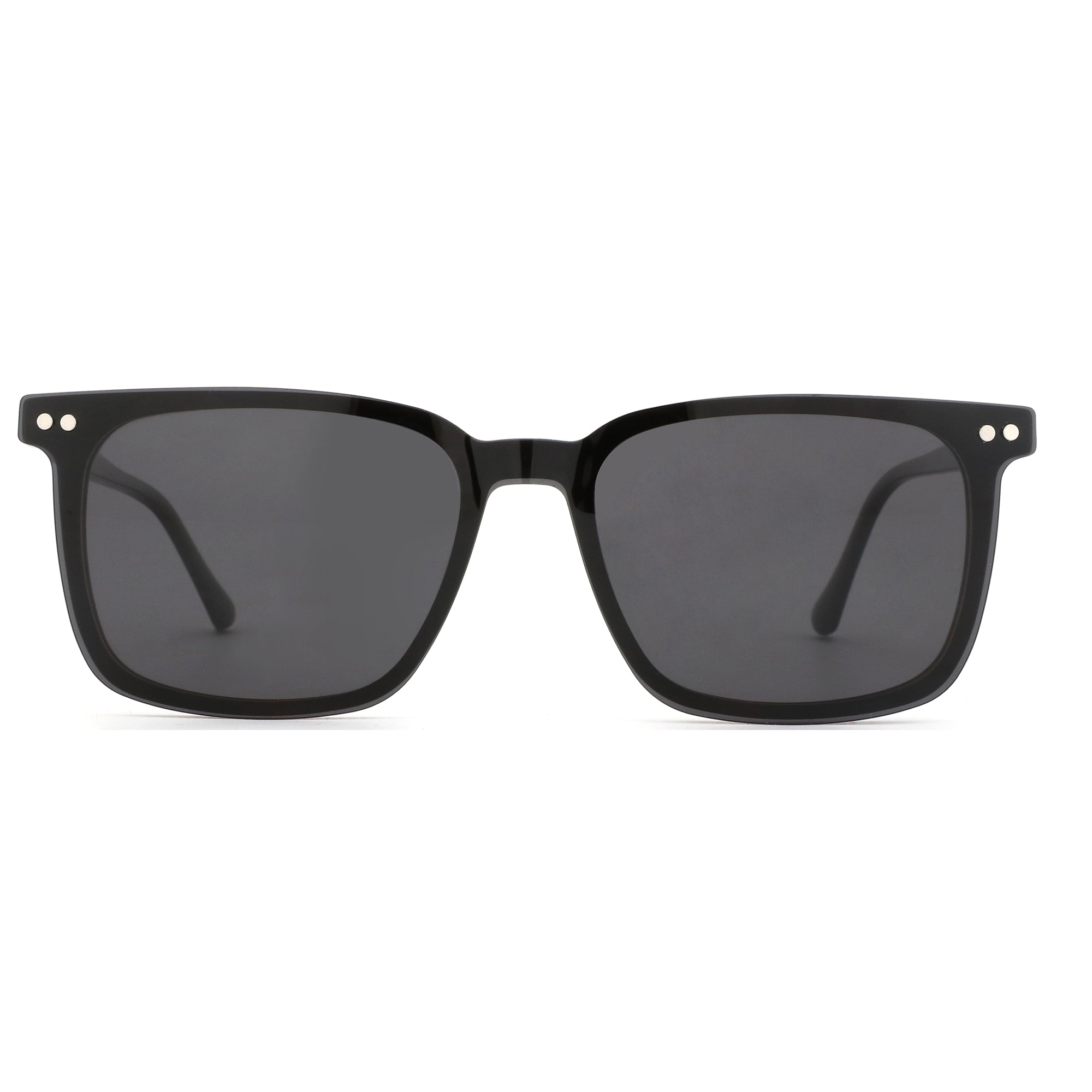 Zenottic Jim black acetate square sunglasses with dark lenses