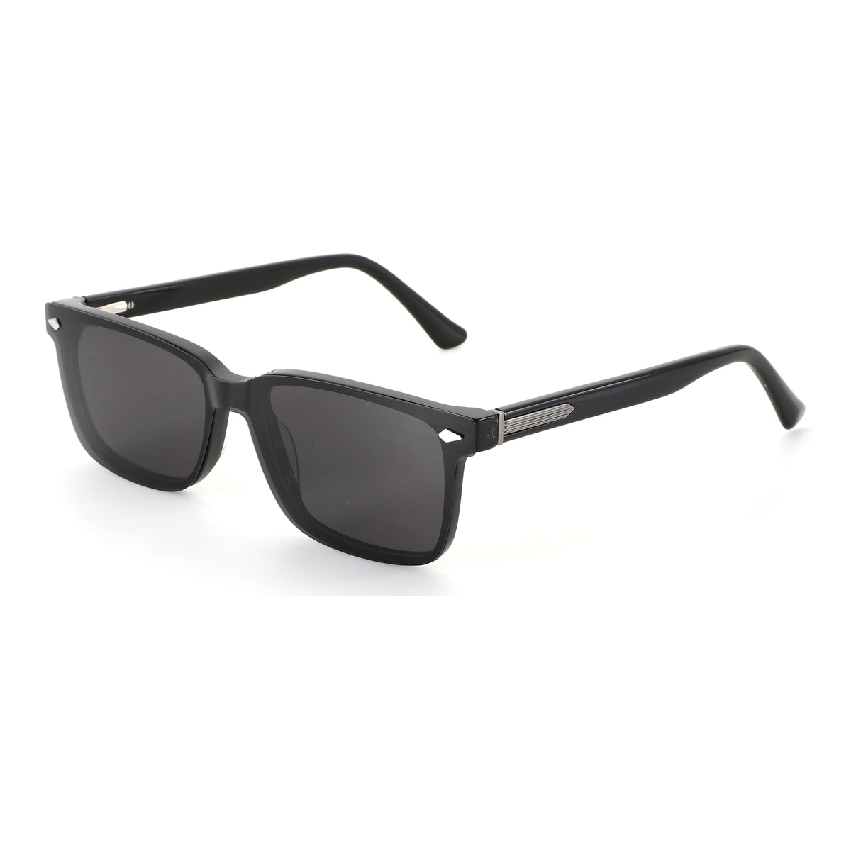 ZENOTTIC Hogan men's black square acetate sunglasses with dark lenses.