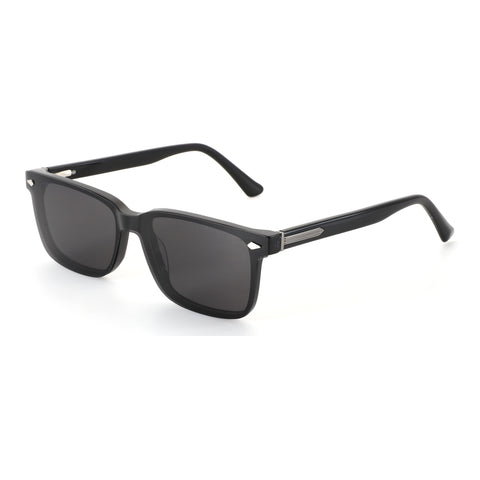 ZENOTTIC Hogan men's black square acetate sunglasses with dark lenses.