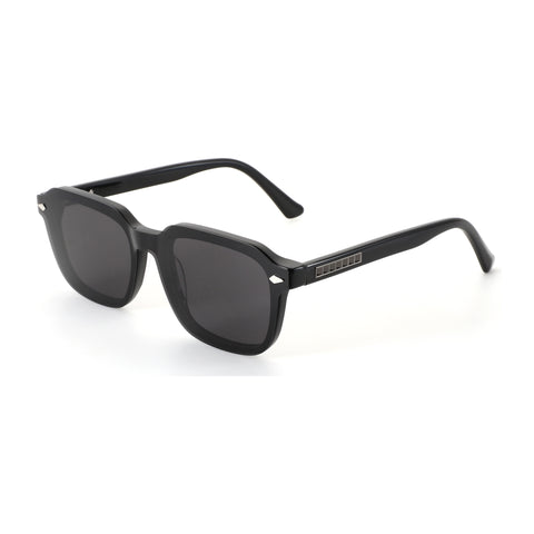 Zenottic Haley geometric black acetate sunglasses with polarized lenses & UV protection.