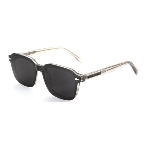 Zenottic Haley geometric sunglasses with dark acetate frame and polarized lenses.