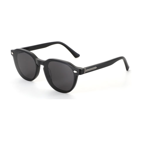 ZENOTTIC Gnomeshgh women's black geometric acetate sunglasses with dark lenses