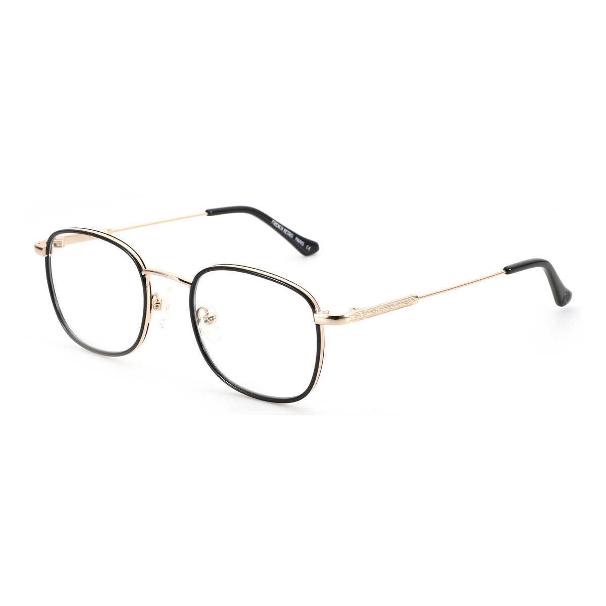 Zenottic Bradley eyeglasses with round black and gold metal frame