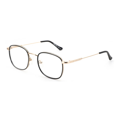 Zenottic Bradley eyeglasses with round black and gold metal frame