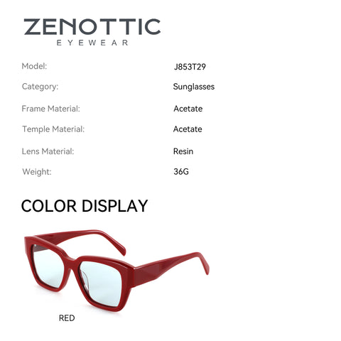 Zenottic Marigold sunglasses in red with acetate frame and resin lenses, model J853T29.