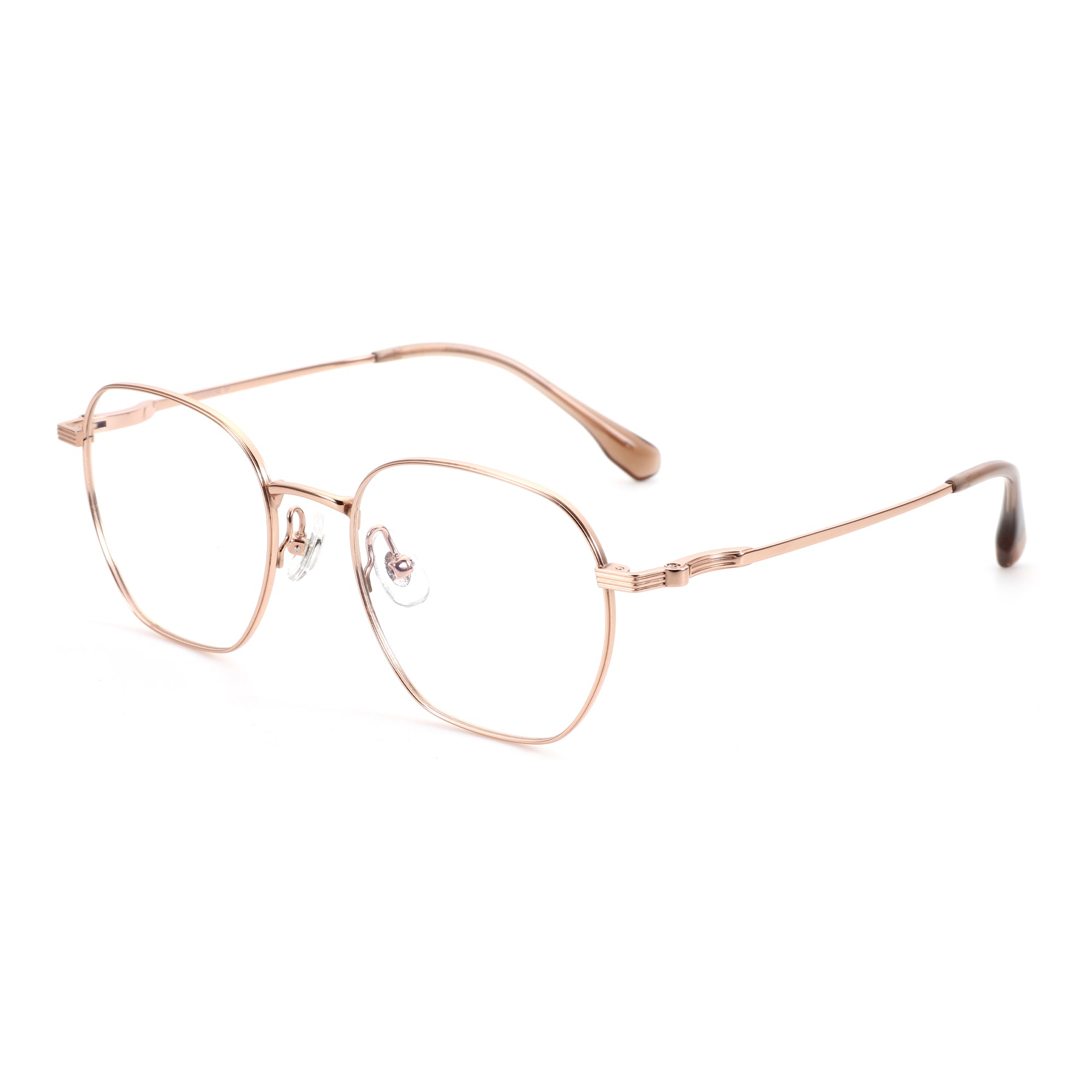 Zenottic Duke eyeglasses in rose gold titanium, square frame
