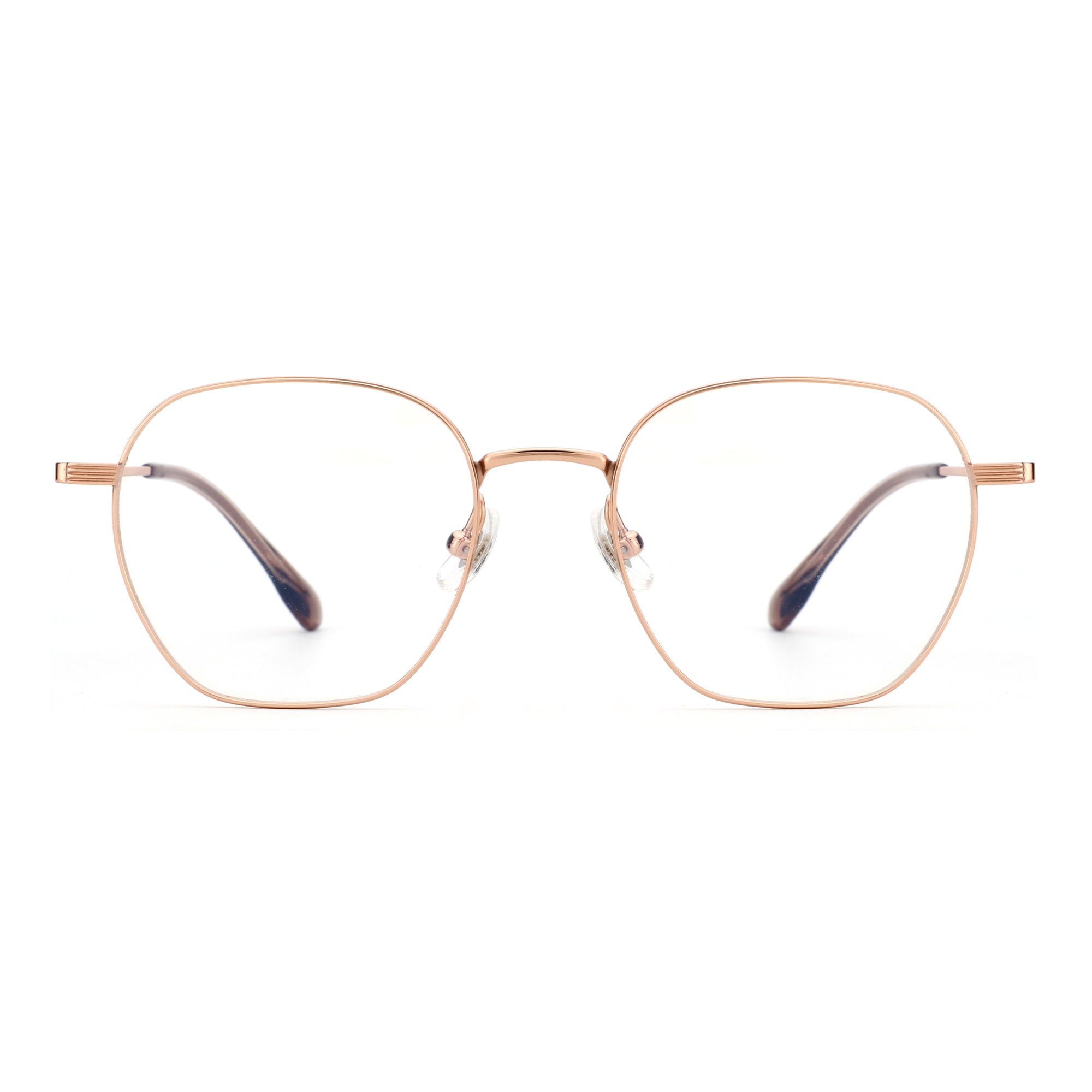 Zenottic Duke eyeglasses in rose gold titanium with clear lenses