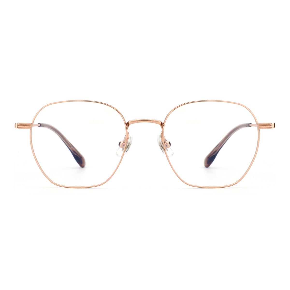 Zenottic Duke eyeglasses in rose gold titanium with clear lenses