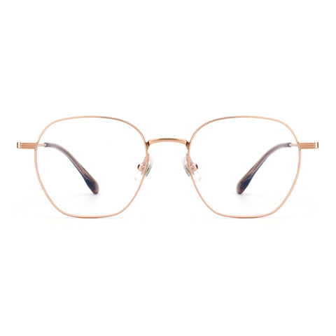 Zenottic Duke eyeglasses in rose gold titanium with clear lenses