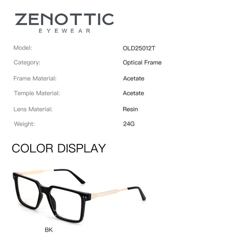 Zenottic Chris eyeglasses in black acetate with gold temples.