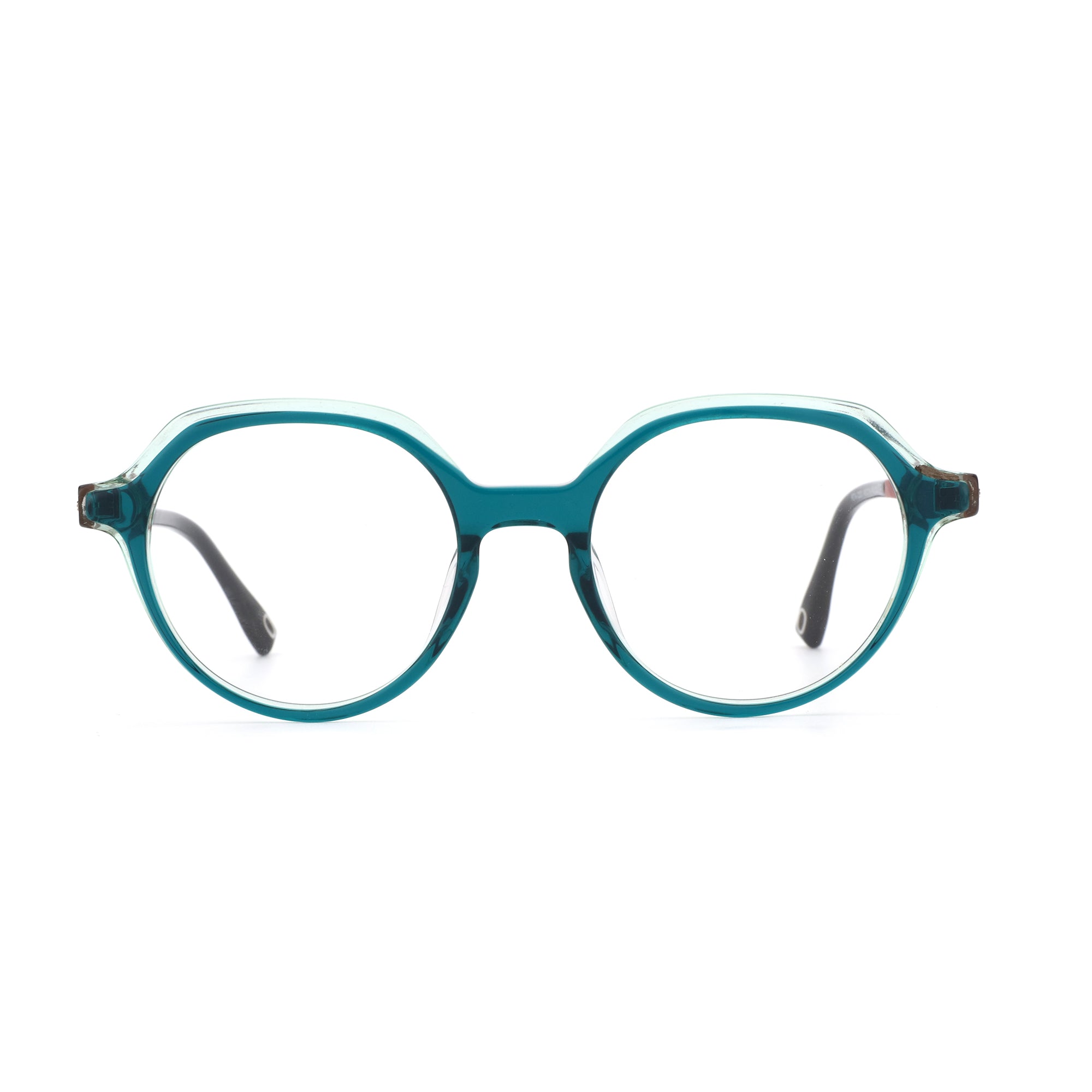 Zenottic Felinus teal acetate geometric eyeglasses