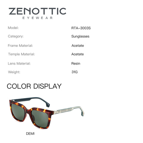 Zenottic Augustine sunglasses in demi tortoiseshell acetate with green lenses.