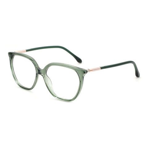 ZENOTTIC fashion acetate eyeglasses in sage green, square frame with rose gold details.